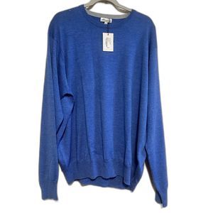 NWT Mens XXL Peter Millar Crown Wool Silk Sweater Liberty Blue  #MF19S42